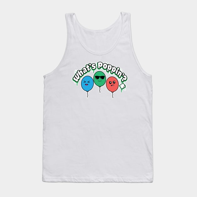 What's Poppin'? Kawaii Design Tank Top by Disocodesigns